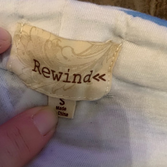 REWIND SHORTS Romper DENIM SPANDEX COTTON SZ S - Picture 3 of 7